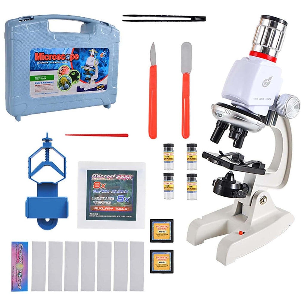 Beginner Science 100x–1200x LED Compound Microscope & STEM Lab Kit