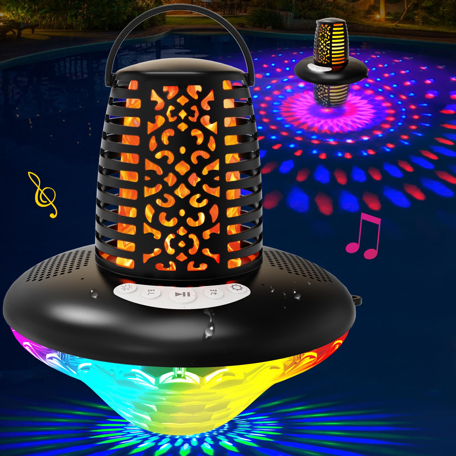 Professional KingSom IP68 Floating Bluetooth Speaker & LED Mood Suite