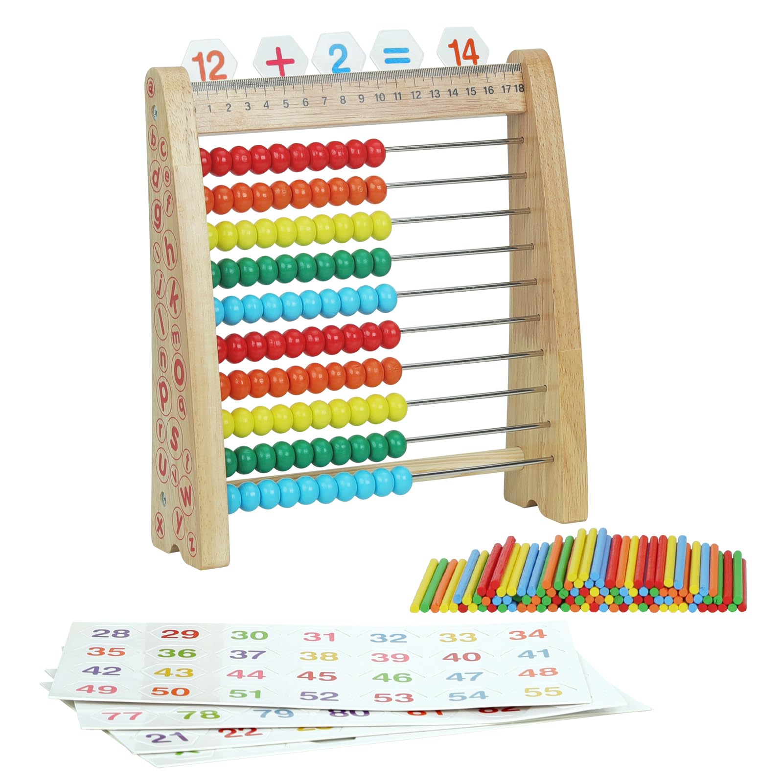GREAT HOME-SCHOOLING ESSENTIALS] Complete Wooden Math Station & Counting Abacus Kit