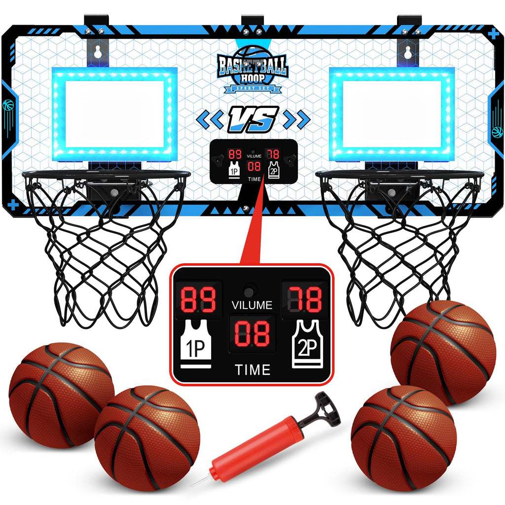 2-Player Over-the-Door Basketball Arcade with Electronic Scoreboard