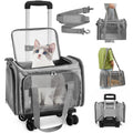 Pater Foldable Rolling Pet Carrier with Mesh Ventilation