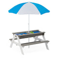 3-in-1 'Discovery' Wooden Picnic Table with Umbrella & Sensory Bins