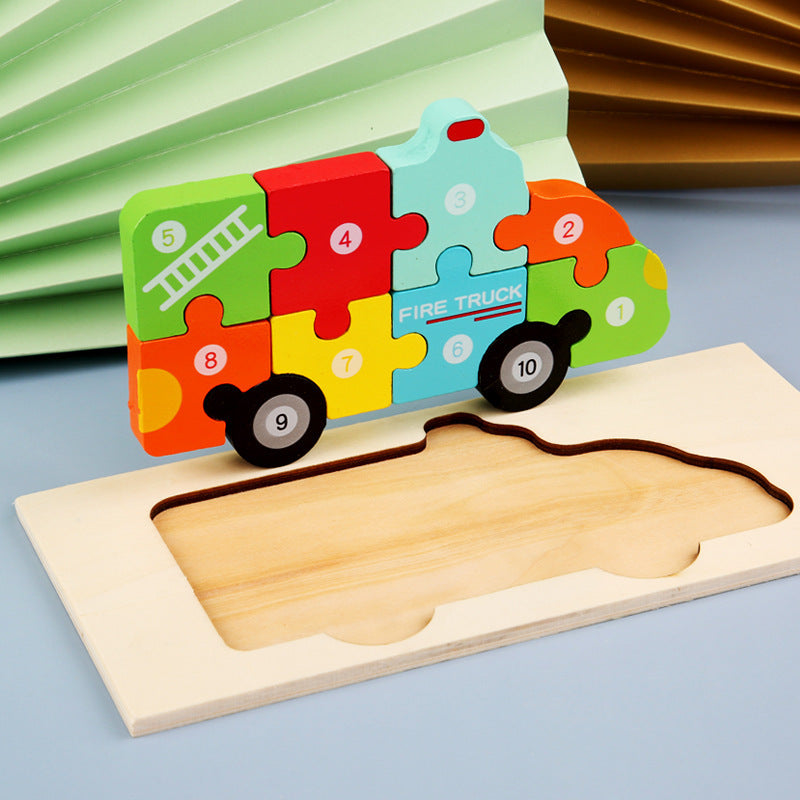 Color Coded Wooden Animal Number Puzzle