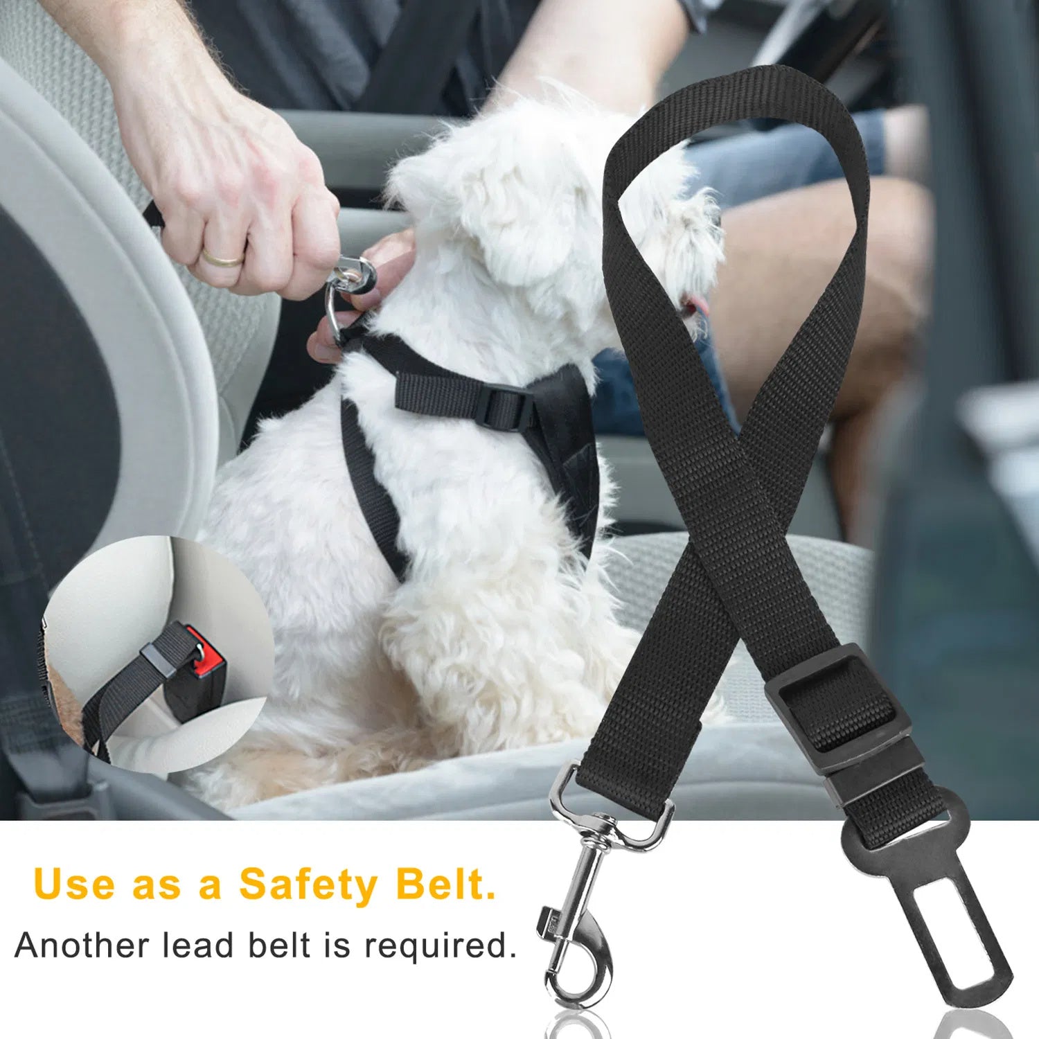 2-Piece Adjustable Universal Pet Vehicle Safety Leads