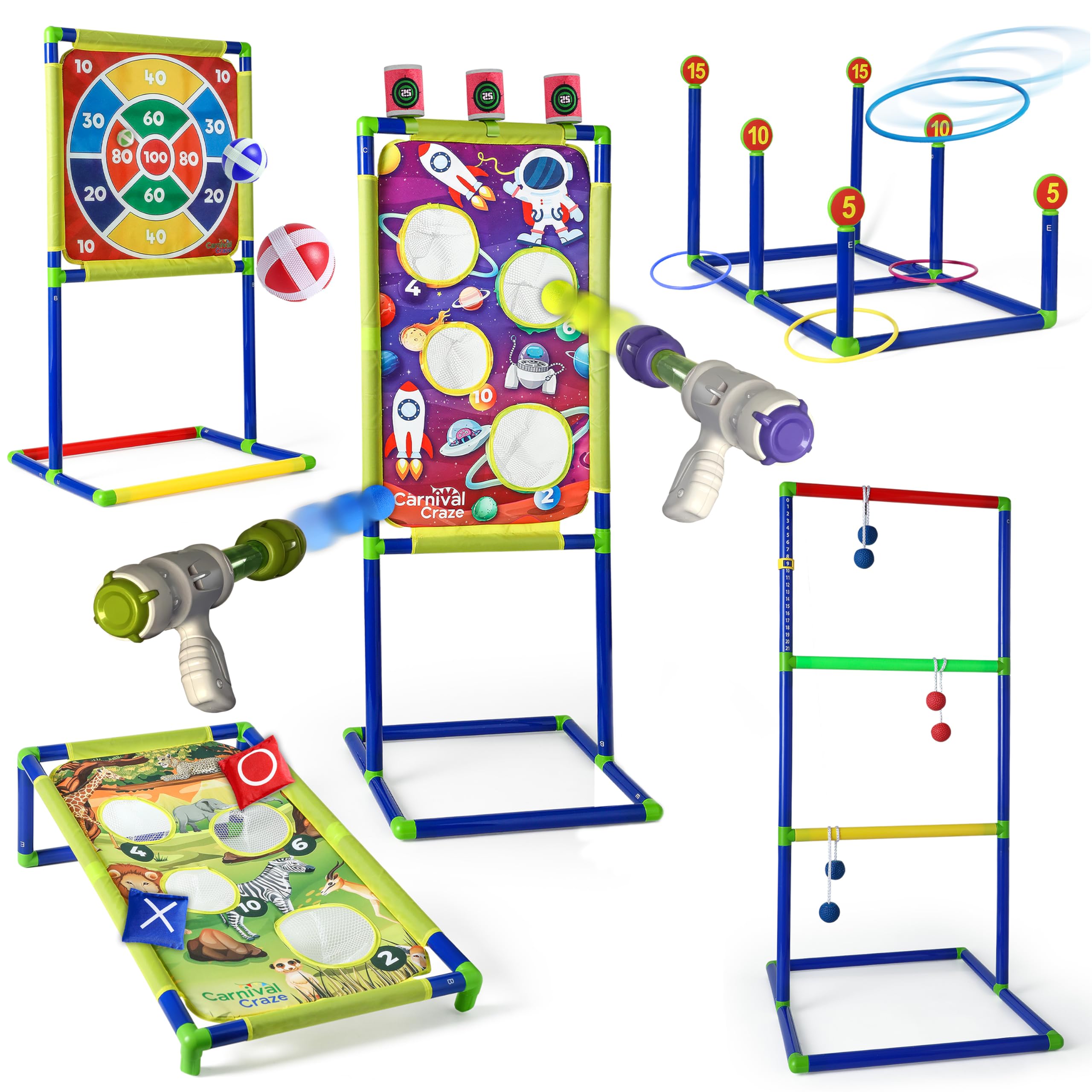 Premium 6-in-1 Ultimate Backyard Carnival Game Set