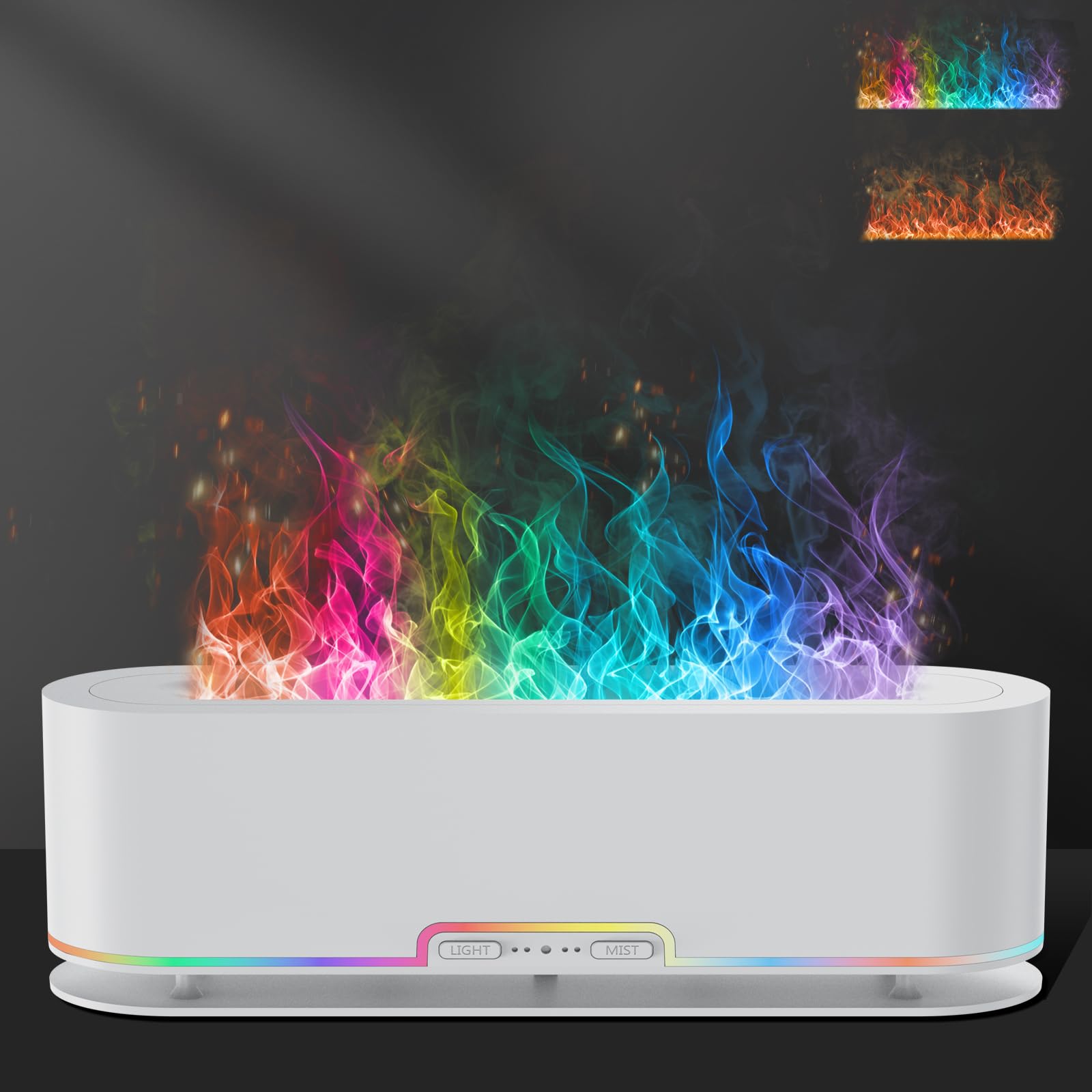 Professional 2025 Upgraded Flame Fire Diffuser & 7-Color Humidifier Suite