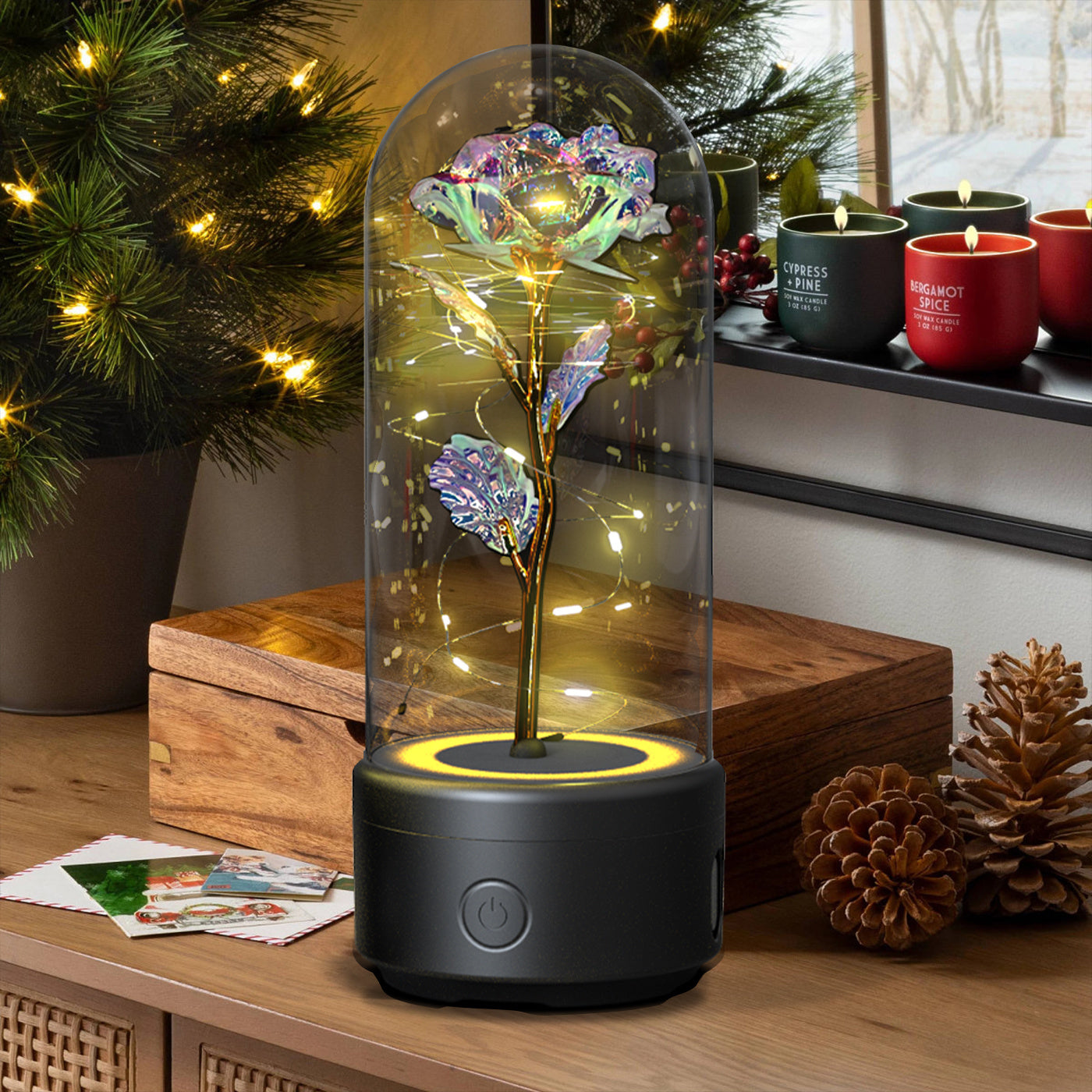 2-in-1 Legacy Love Bluetooth Speaker & LED Forever Rose Suite