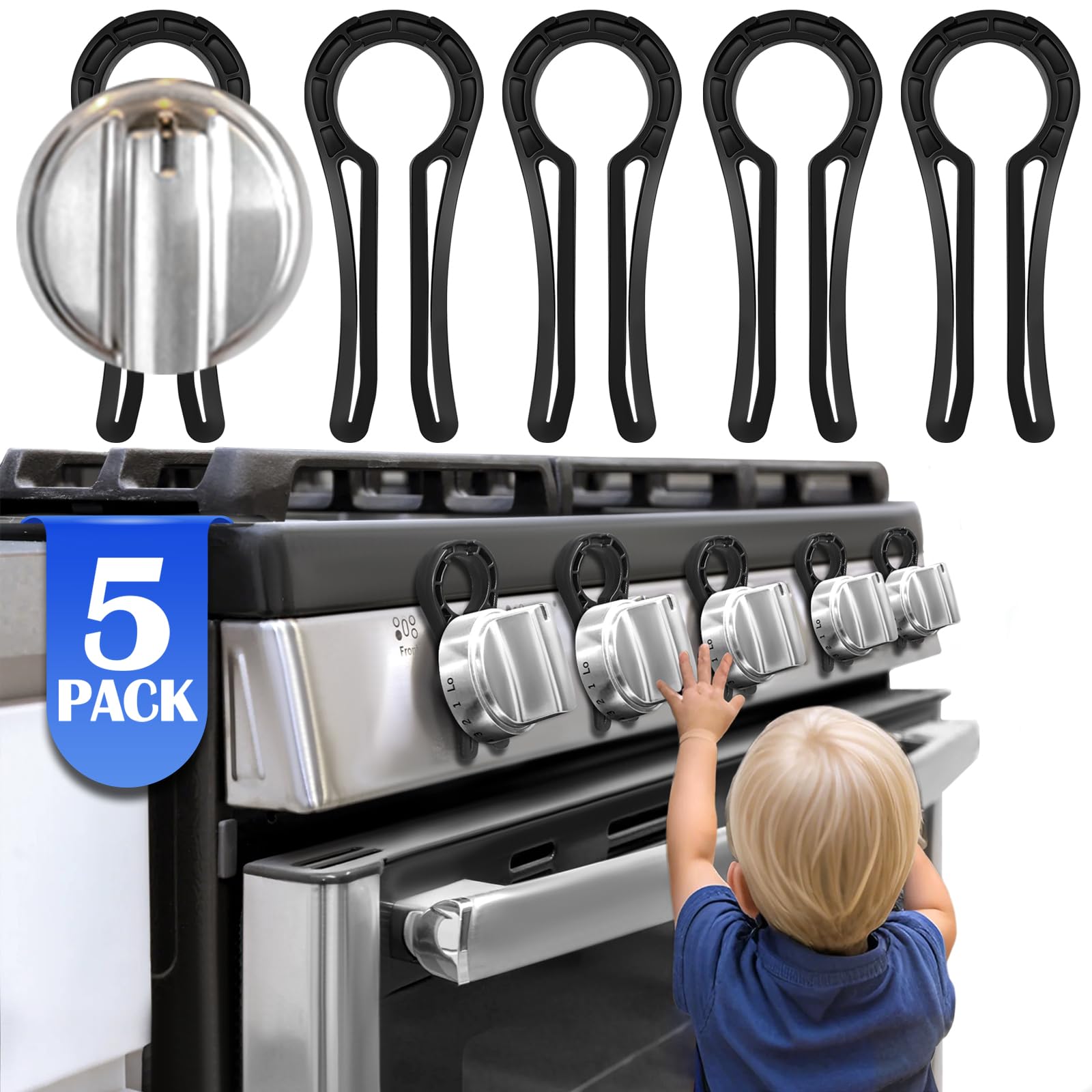 Premium Child Safety Stove Knob Locks (5-Pack)