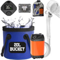 Elil Rechargeable Portable Camping Shower Pump with 5-Gallon Bucket