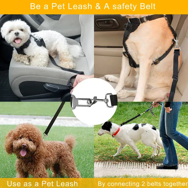 2-Piece Adjustable Universal Pet Vehicle Safety Leads