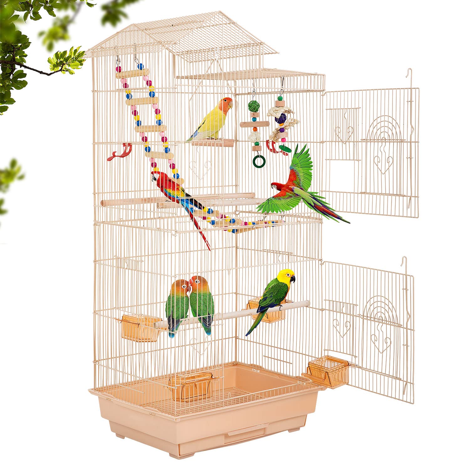Best Pet 39" Roof Topflight Cage & Play Center - Almond Edition