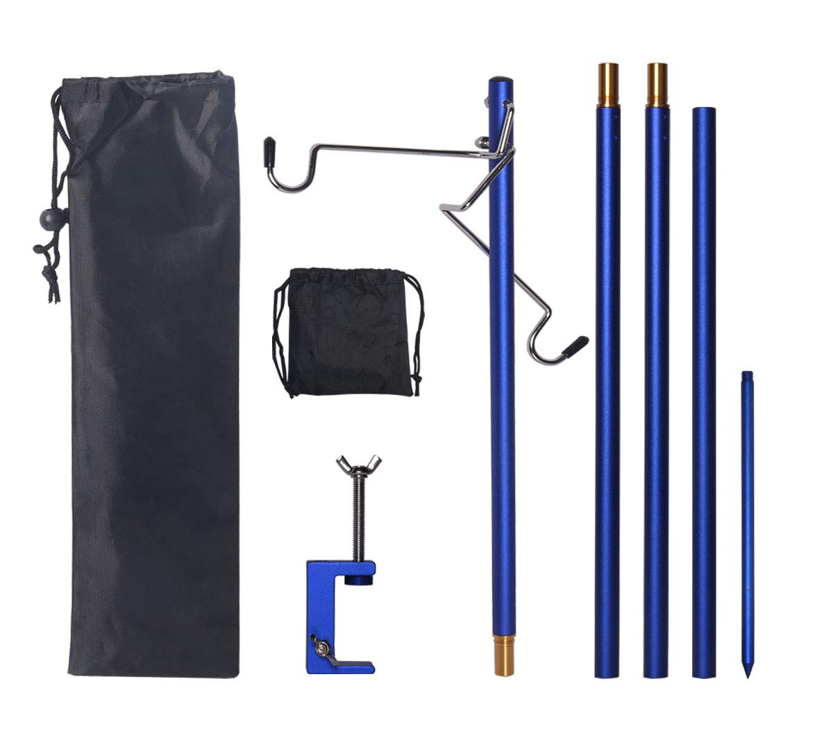 Lumina-Pole' 2-in-1 Dual-Hook Portable Lantern Stand