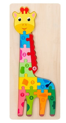 Color Coded Wooden Animal Number Puzzle