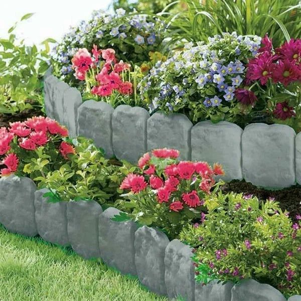 Professional 20-Piece Pebble Effect Plastic Garden Lawn Edge Suite