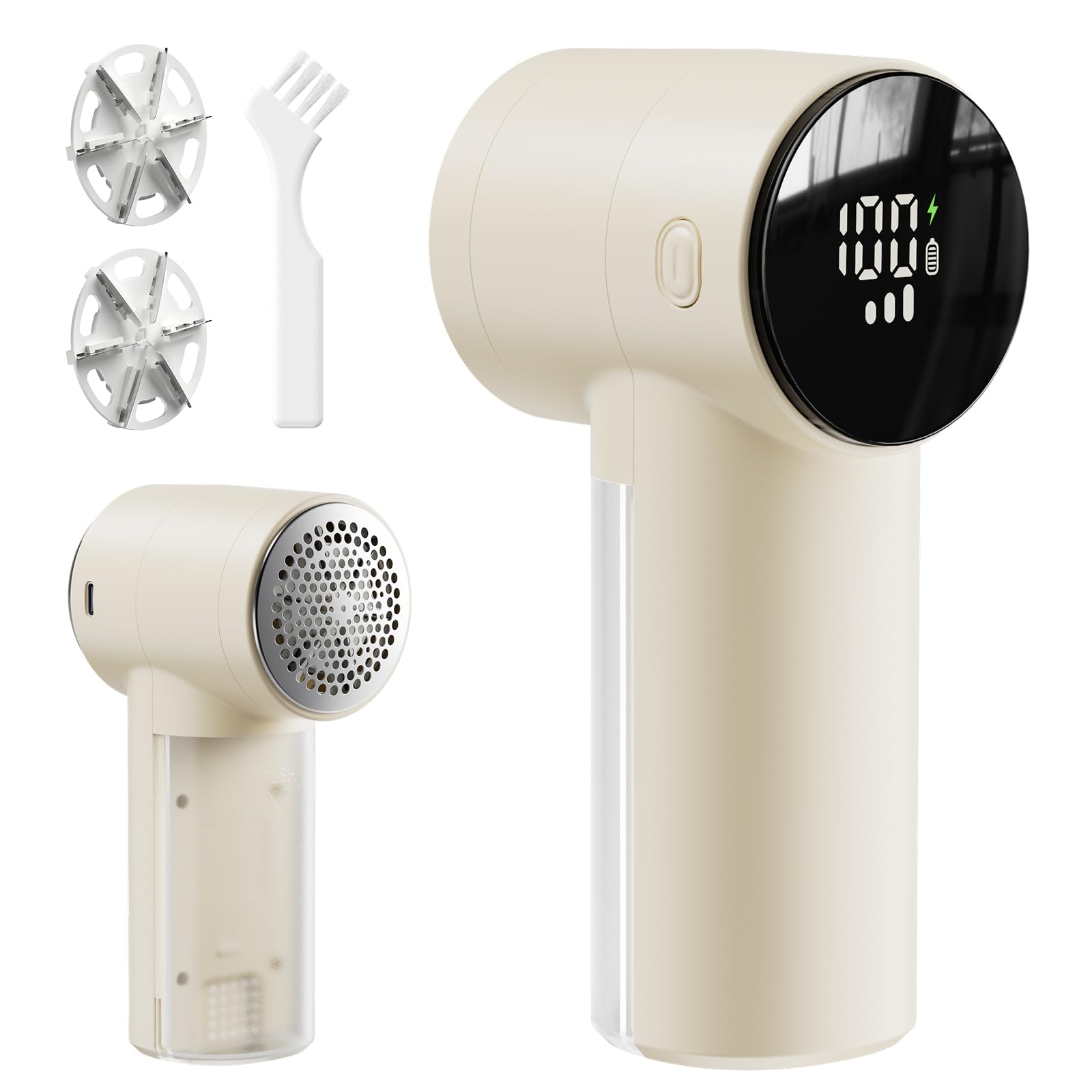 Rechargeable Electric Fabric Shaver & Lint Remover with Digital Display
