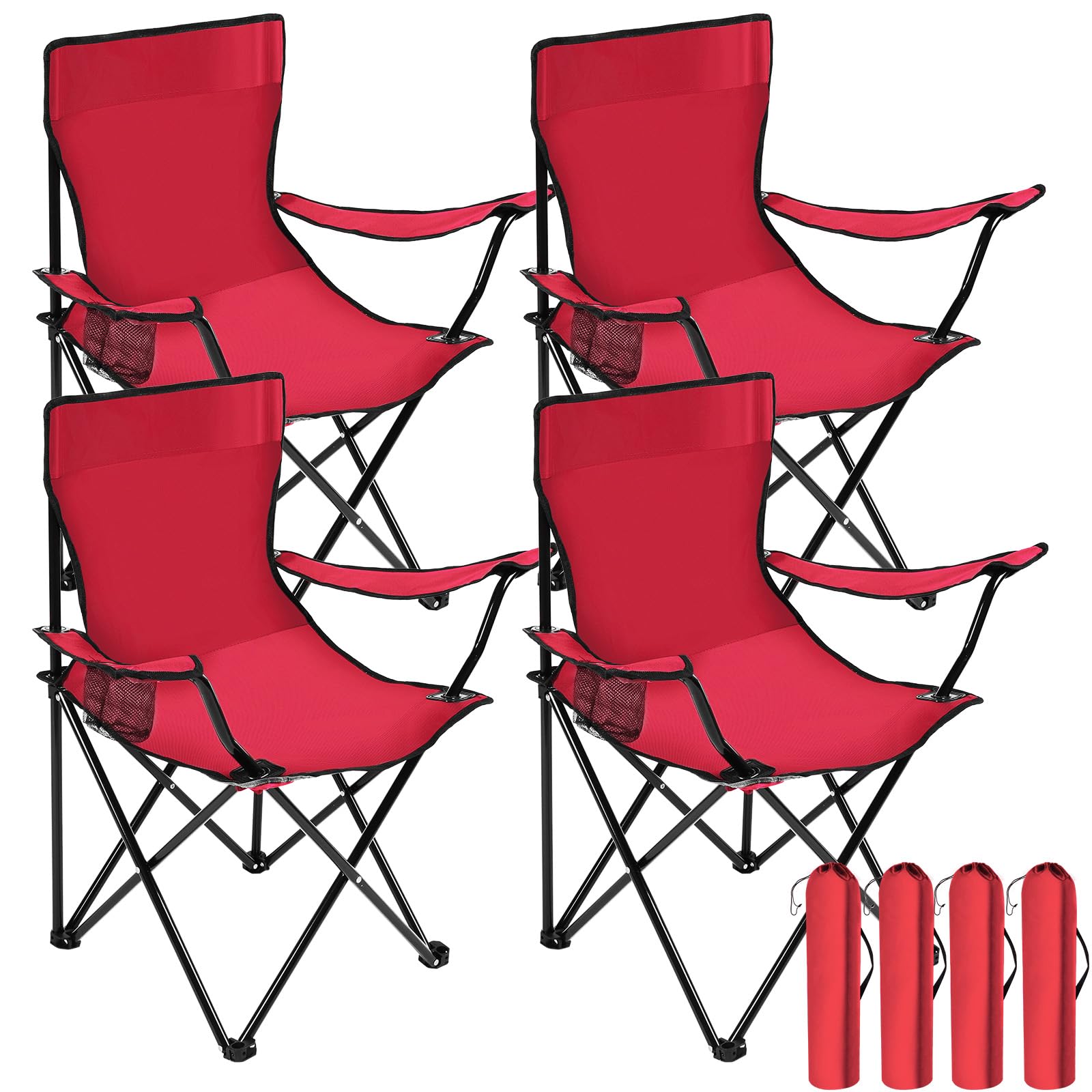 Squad-Seat' 4-Pack Portable Heavy-Duty Folding Chairs