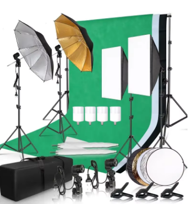 OmniStudio Complete Photography & Video Green Screen Lighting Kit