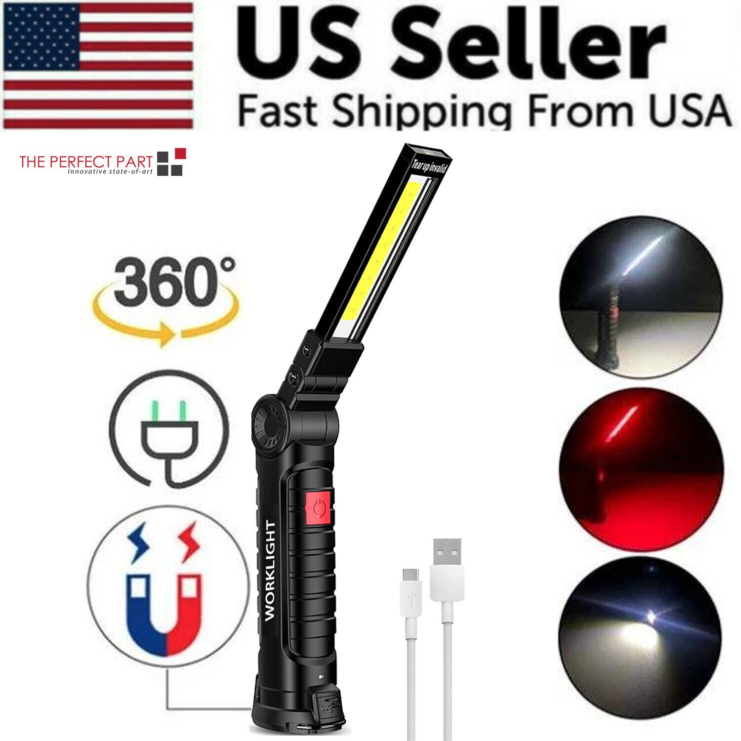Professional Magnetic 360° Rechargeable LED COB Work Light Suite