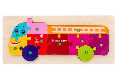 Color Coded Wooden Animal Number Puzzle