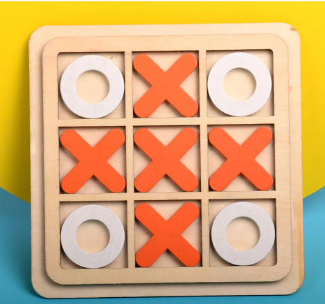 Premium Minimalist Wooden Tic-Tac-Toe Board Game