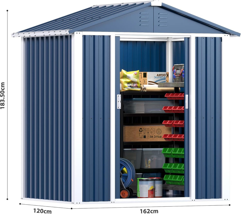 Professional 5.3ft x 4ft Double-Sloping Roof Metal Utility Storage Suite