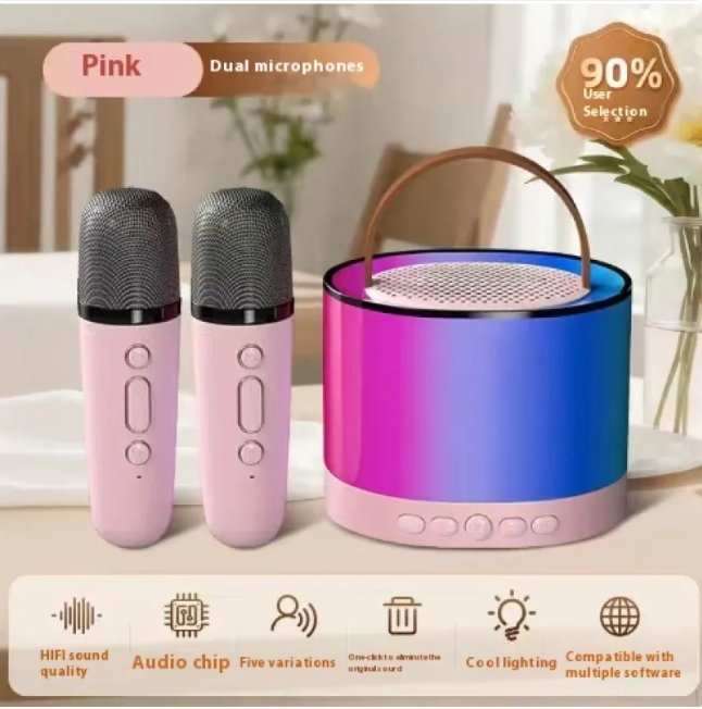 Professional Wireless Bluetooth Audio Speaker & Dual-Microphone Karaoke Suite