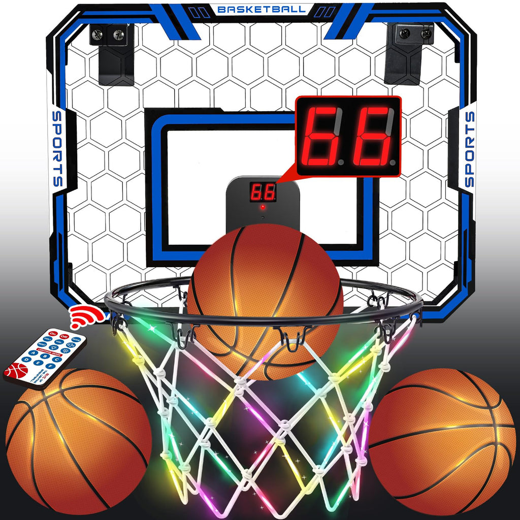 Remote Control LED Indoor Basketball Hoop with Audio Scoreboard