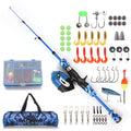 Doorslay Kids 3.94FT Telescopic Fishing Rod & Reel Combo Kit (Blue)