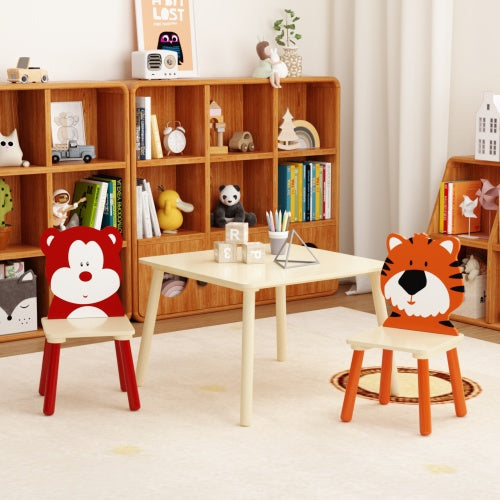 Premium Solid Wood Children's Learning Table & 2 Chair Set