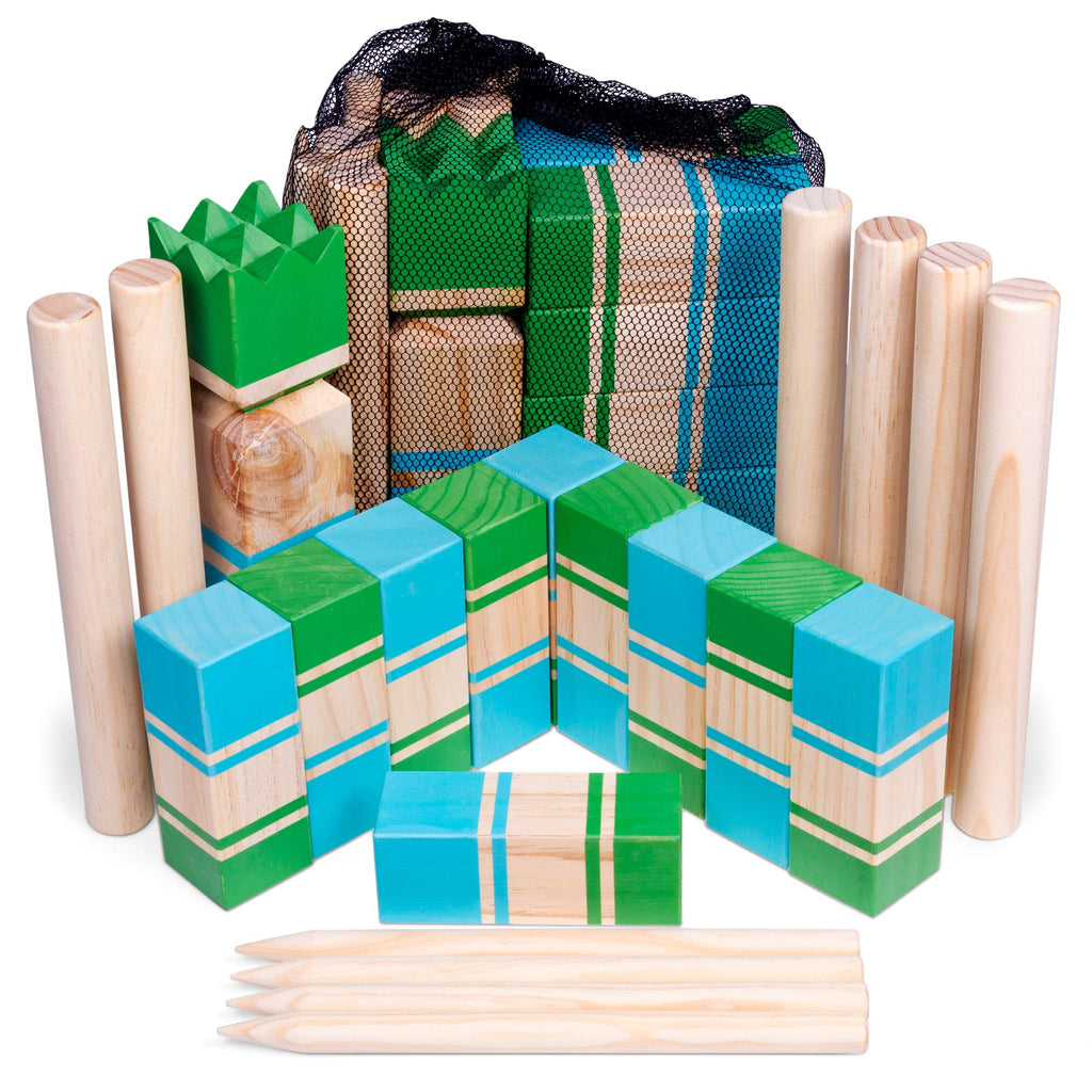 Premium Wooden Kubb Viking Lawn Game Set