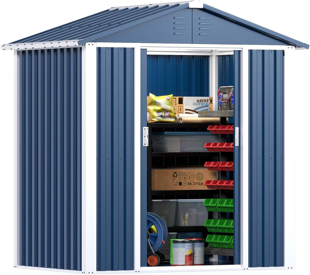 Professional 5.3ft x 4ft Double-Sloping Roof Metal Utility Storage Suite