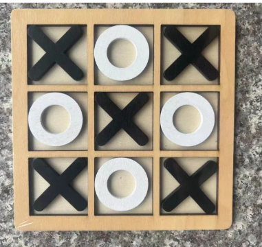 Premium Minimalist Wooden Tic-Tac-Toe Board Game