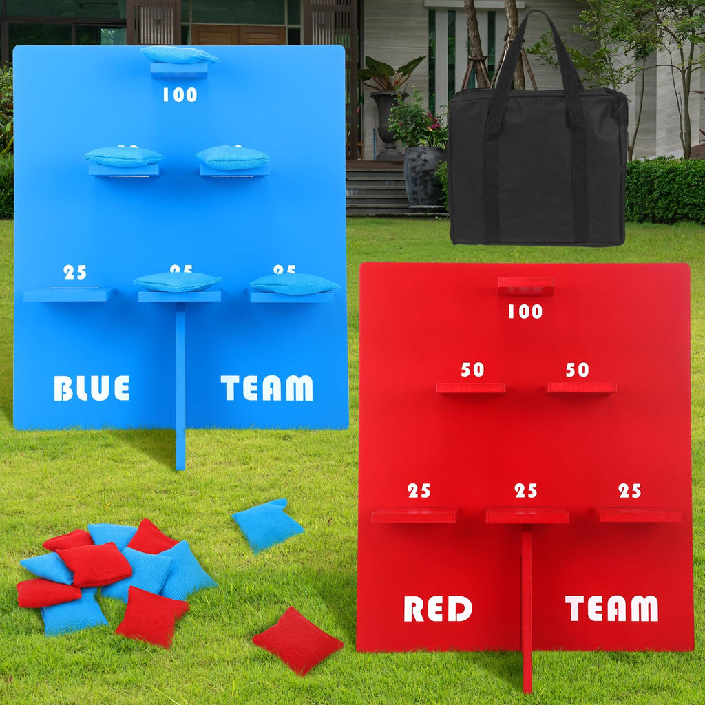 Premium Wooden Bean Bag Toss & Cornhole Set