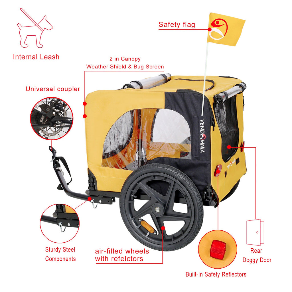 2-in-1 Heavy-Duty Foldable Pet Stroller & Bicycle Trailer