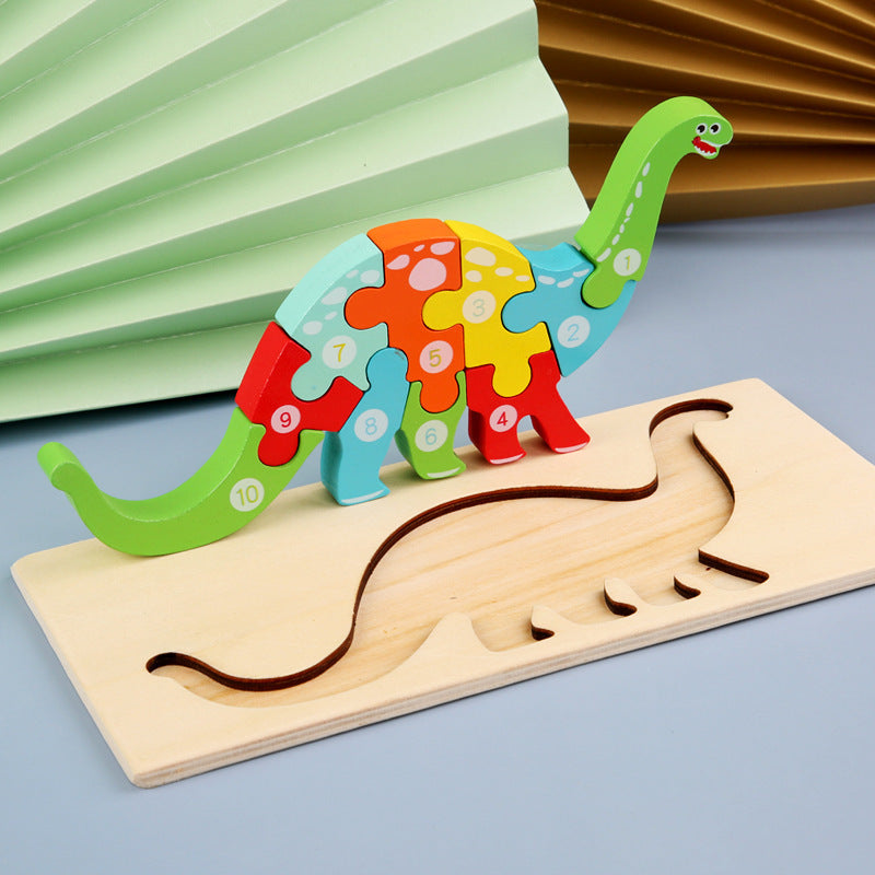 Color Coded Wooden Animal Number Puzzle