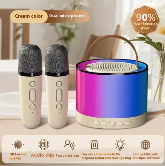 Professional Wireless Bluetooth Audio Speaker & Dual-Microphone Karaoke Suite