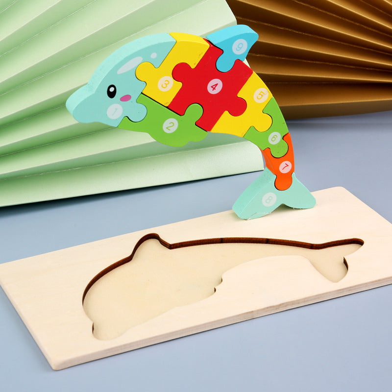 Color Coded Wooden Animal Number Puzzle