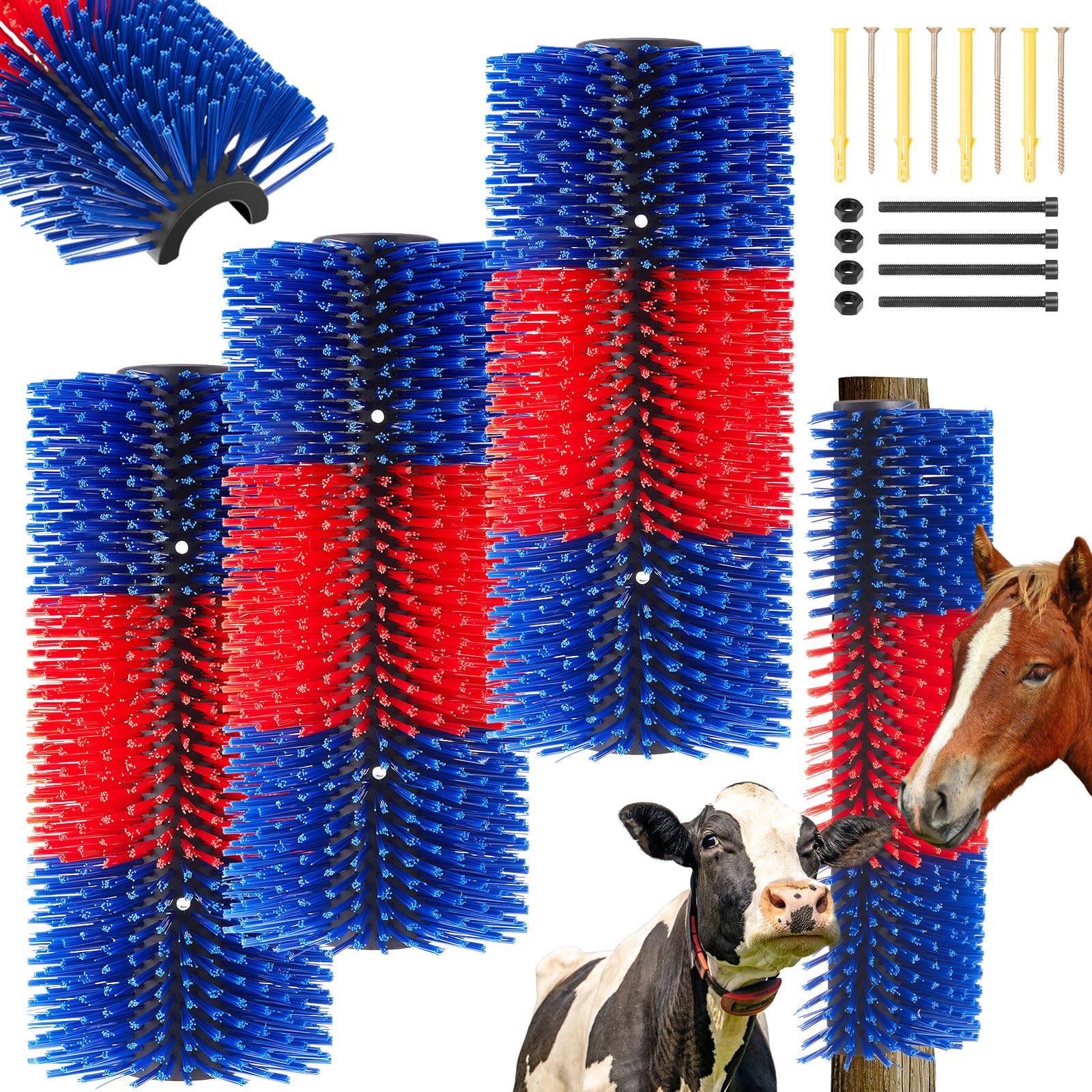 3-Pack Professional Heavy-Duty Livestock Scratch & Massage Suite