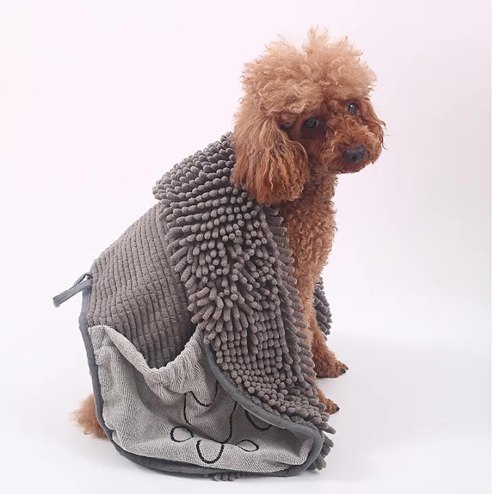 Ultra-Absorbent Chenille Quick-Dry Pet Bath Towel