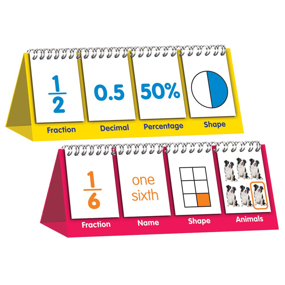 Junior Learning Fraction Flips Double-Sided Flip Stand Ages 6-9 Fractions & Equivalence Grade 2-3