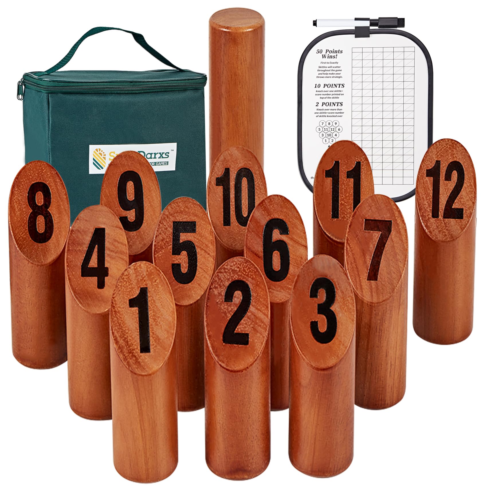 Premium 12-Piece Numbered Wooden Tossing Game