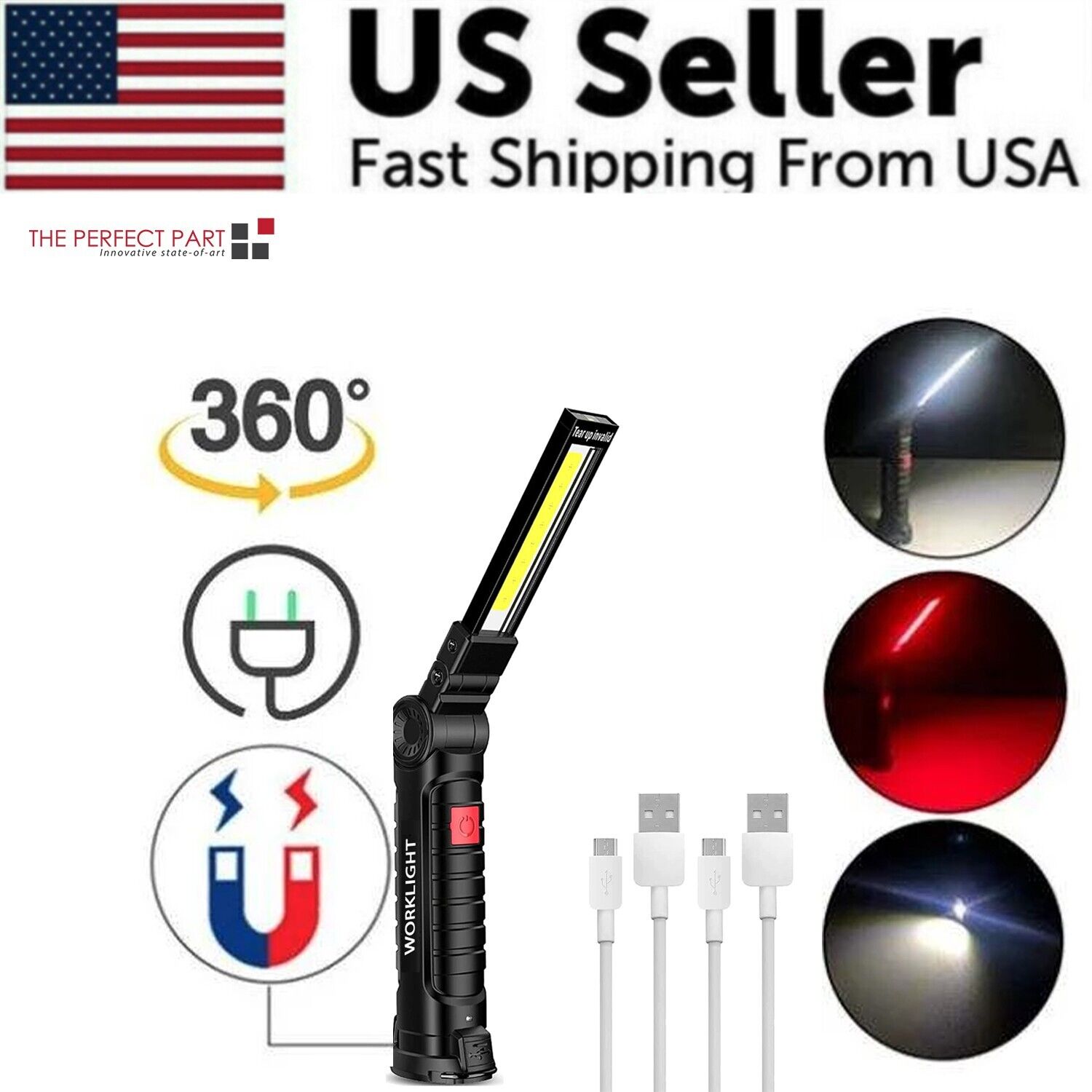 Professional Magnetic 360° Rechargeable LED COB Work Light Suite