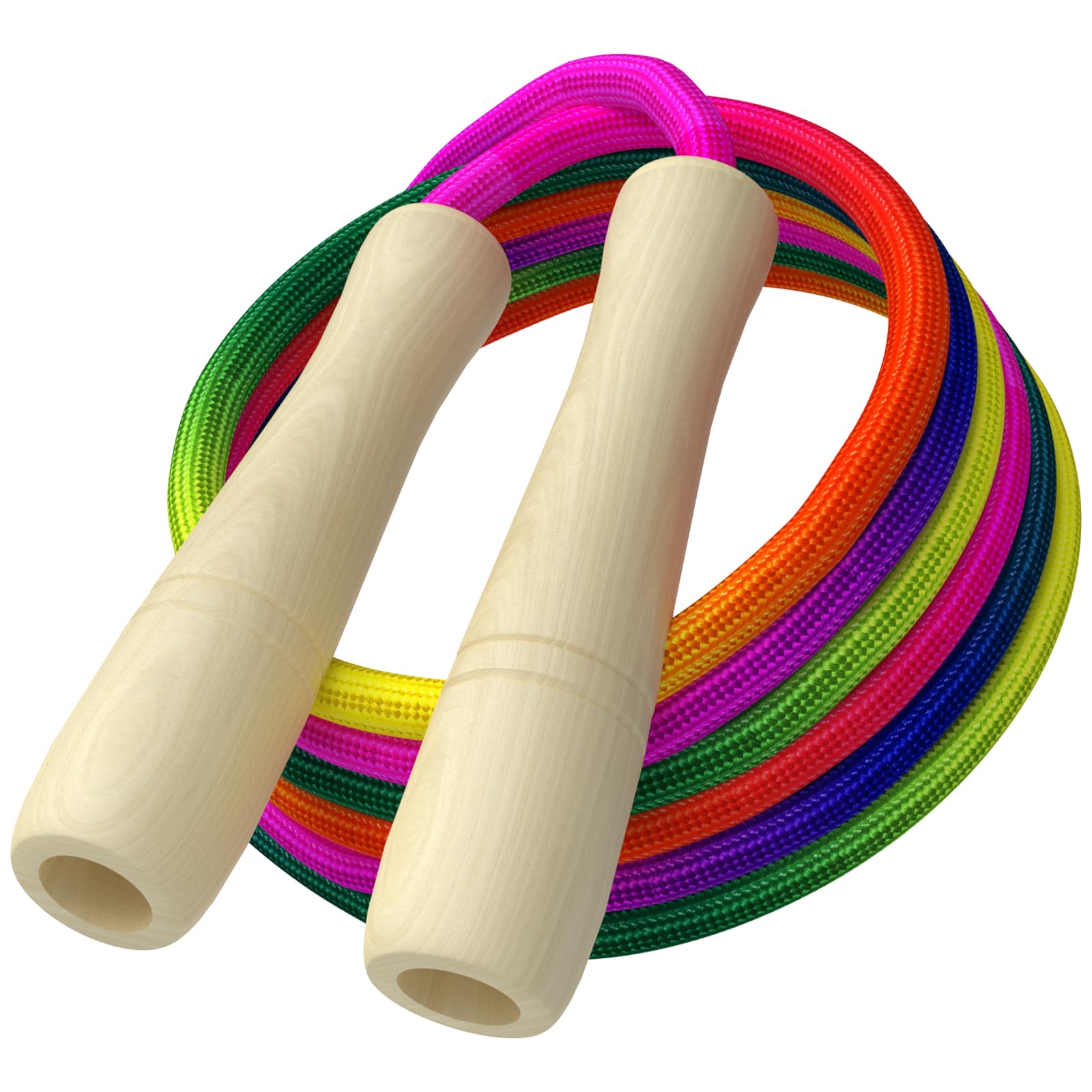 Premium 16-Foot Double Dutch Family Jump Rope with Classic Wooden Handles