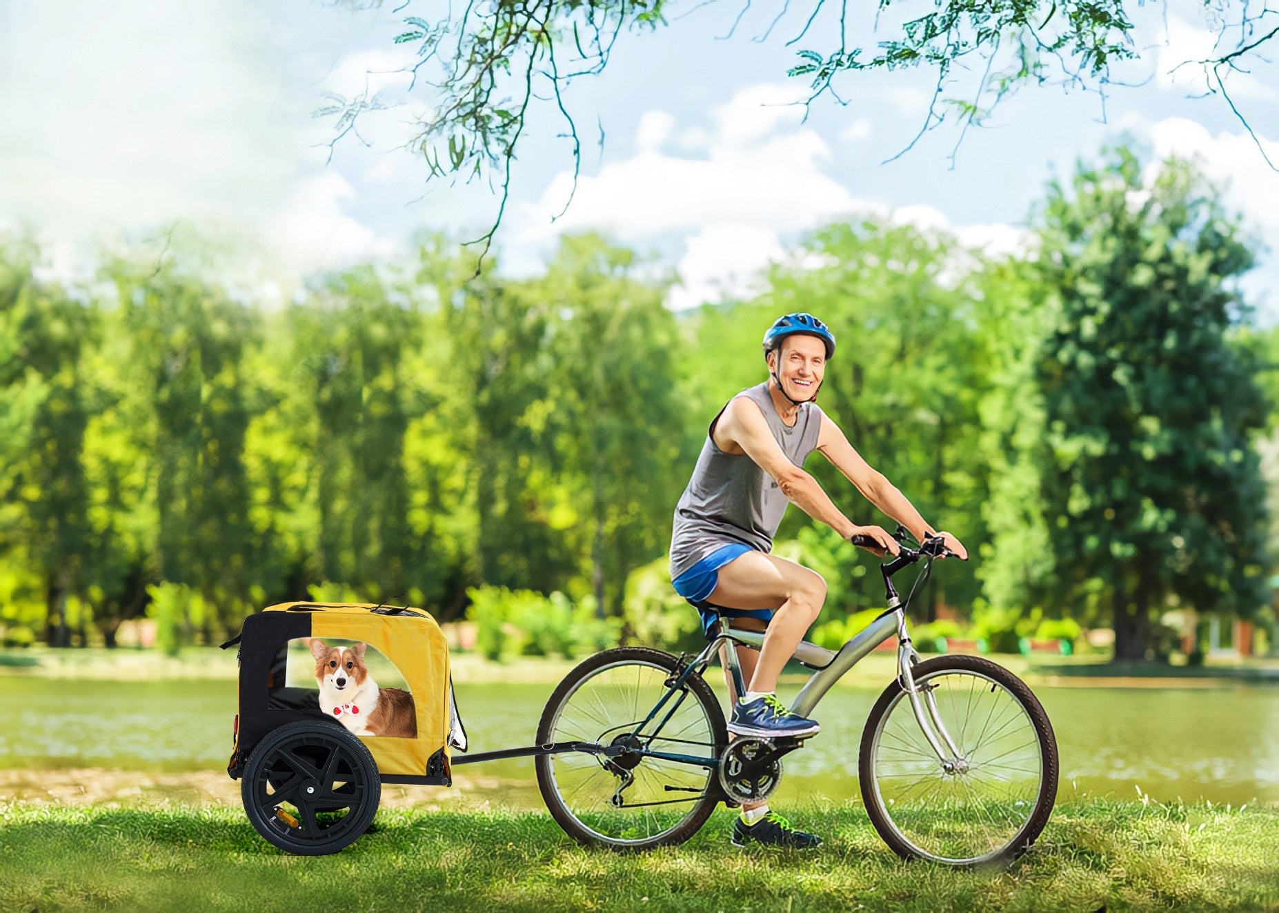 2-in-1 Heavy-Duty Foldable Pet Stroller & Bicycle Trailer