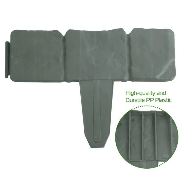 Professional 20-Piece Pebble Effect Plastic Garden Lawn Edge Suite