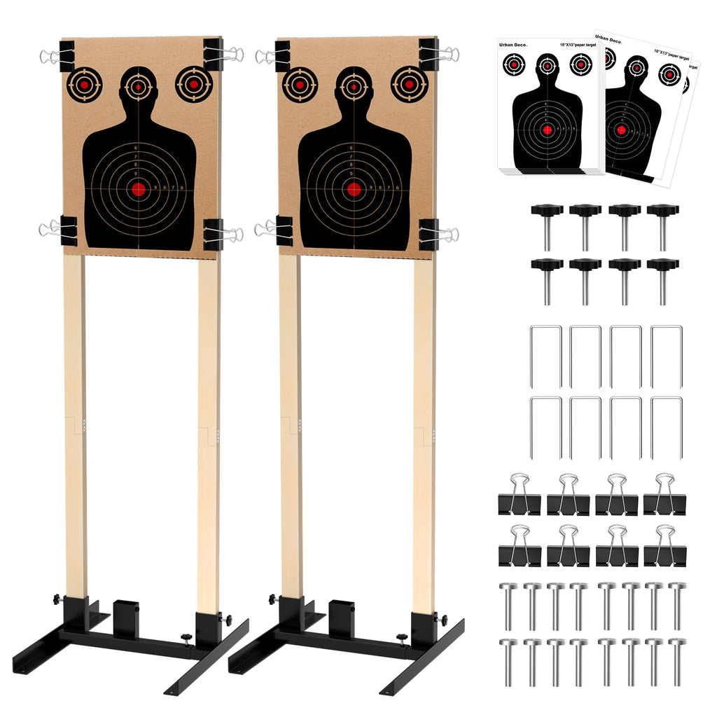 Urban Deco Professional Adjustable H-Shape Shooting Target Stand 2-Pack