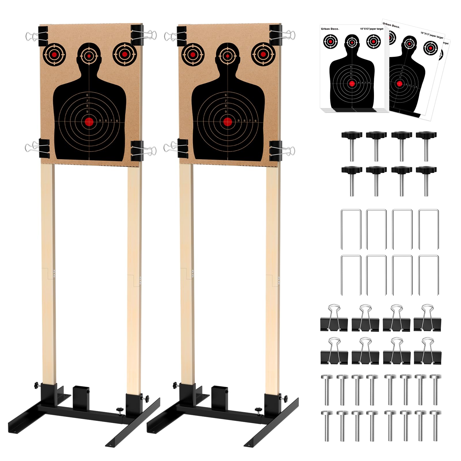 Urban Deco Professional Adjustable H-Shape Shooting Target Stand 2-Pack