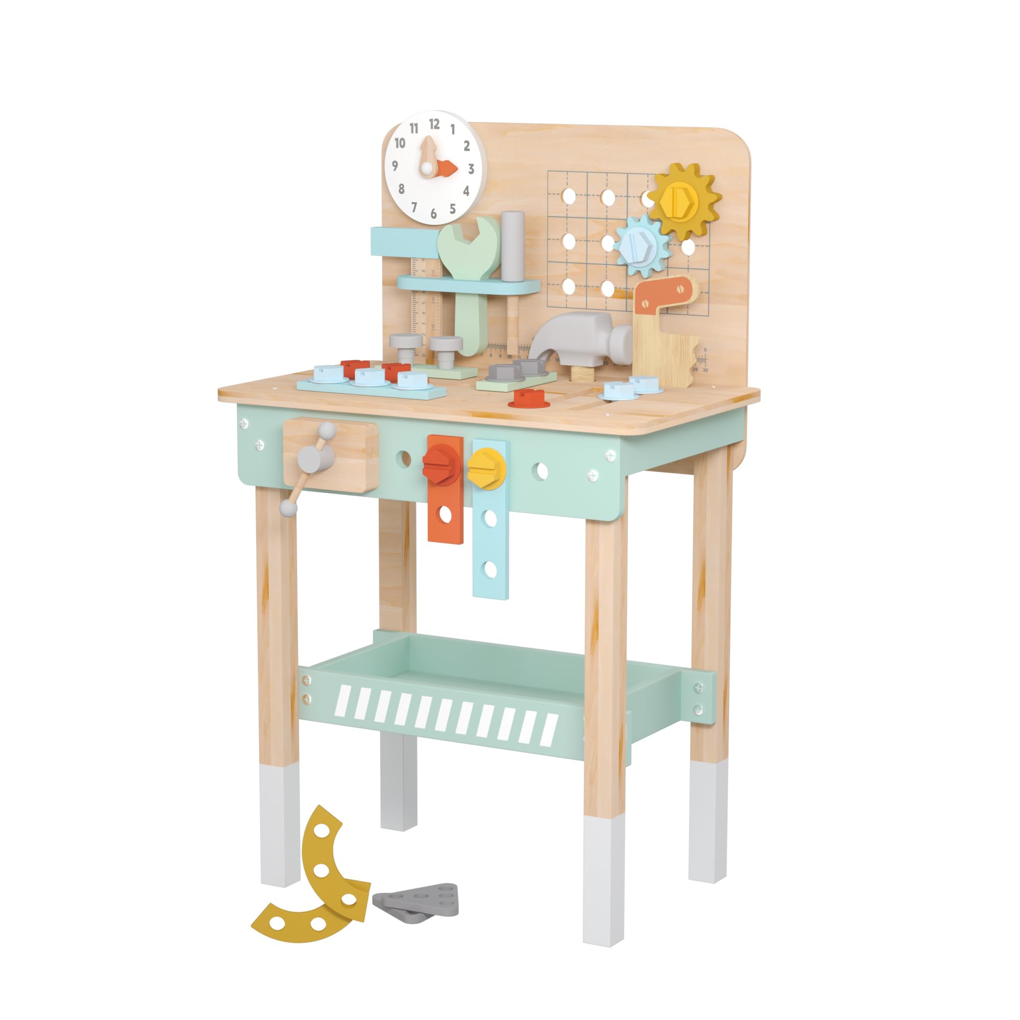 Deluxe Wooden Kids Workbench & Tool Station