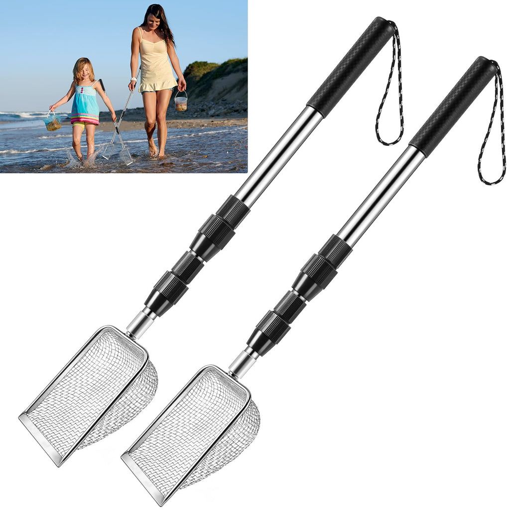 POILKMNI 2-Piece Telescopic Beach Sand & Shark Tooth Sifter Se