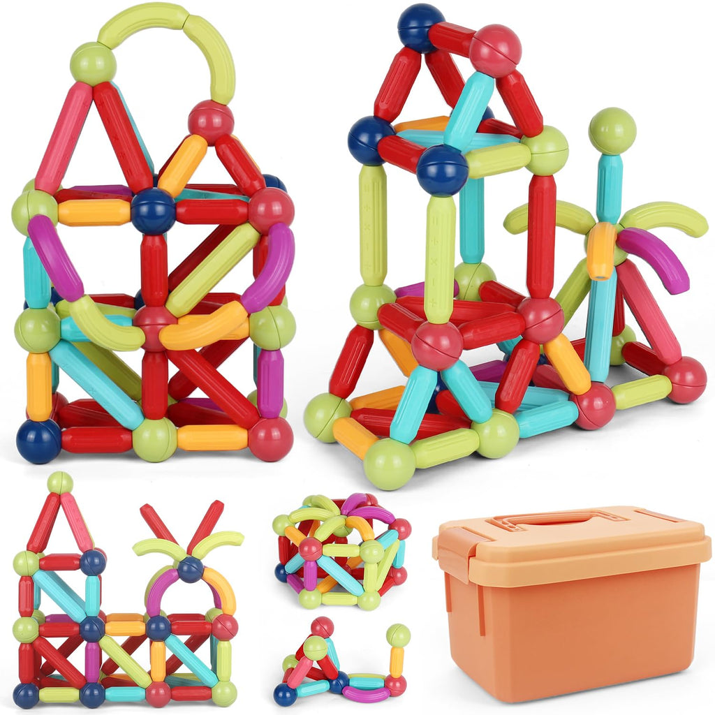 64-Piece Magnetic Building Sticks & Spheres STEM Set